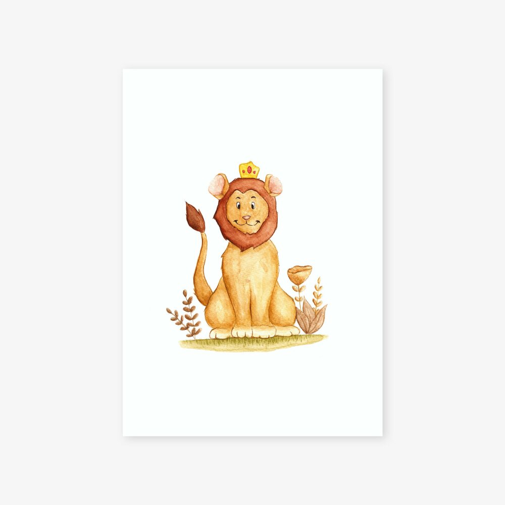 Affiche Enfant Aquarelle Roi Lion Decoration Murale Tableau Chambre Enfant Bebe Impression Poster Animaux Illustration Murale Un Grand Marche