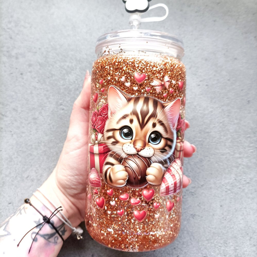 Snow cup chat cœur