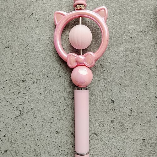 Stylet 2en1 1 tête de chat rose