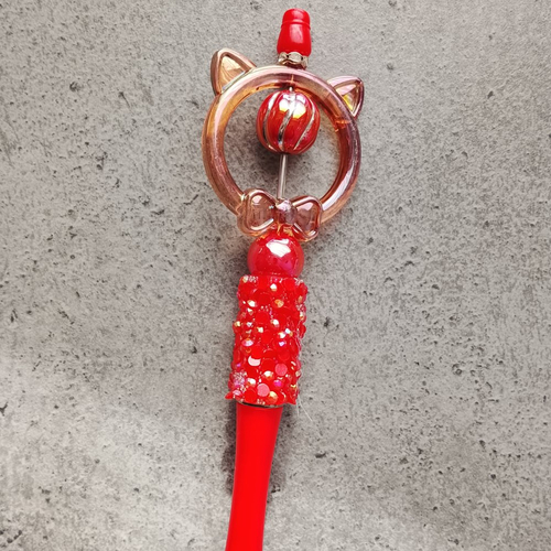 Stylo tête chat rouge