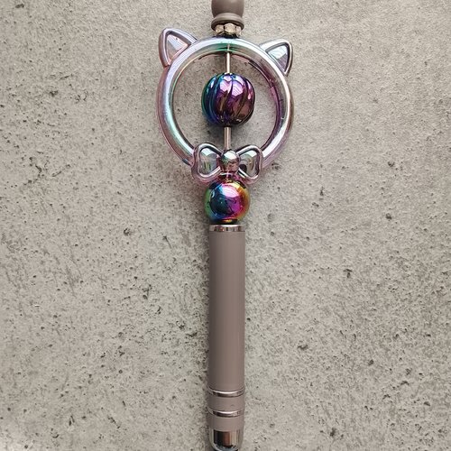 Stylet 2en1 1 tête de chat gris