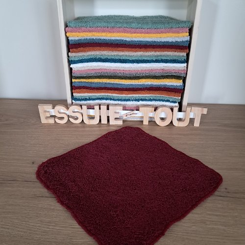 Essuie-tout en tissu eponge - bordeaux
