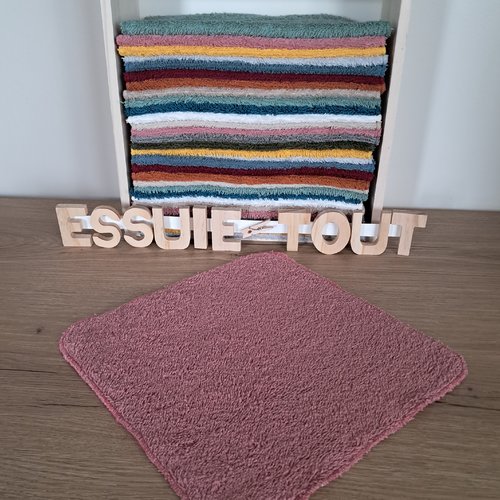 Essuie-tout en tissu eponge - vieux rose