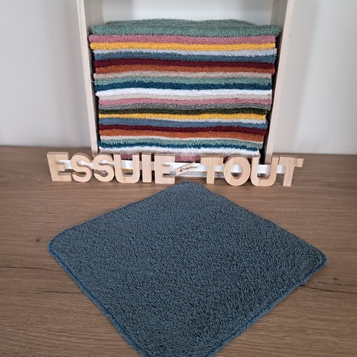 Essuie-tout en tissu eponge - bleu pigeon