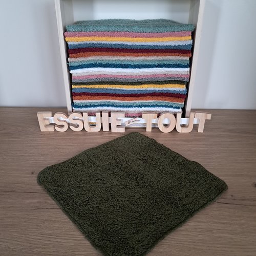 Essuie-tout en tissu eponge - olive foncé