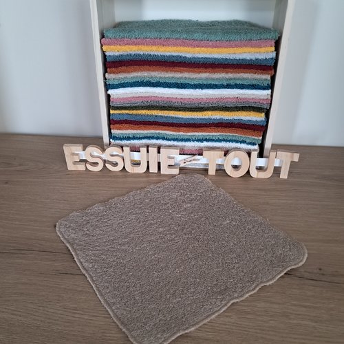 Essuie-tout en tissu eponge - beige foncé