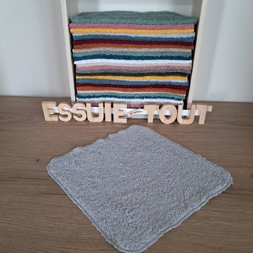 Essuie-tout en tissu eponge - gris clair