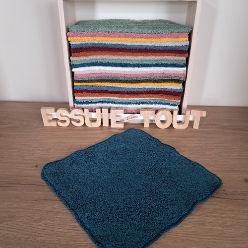 Essuie-tout en tissu eponge - bleu pétrole