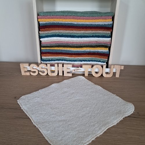 Essuie-tout en tissu eponge - ecru