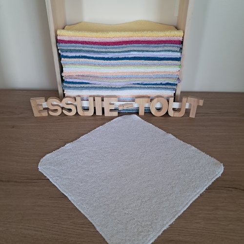 Essuie-tout en tissu micro eponge de bambou - blanc