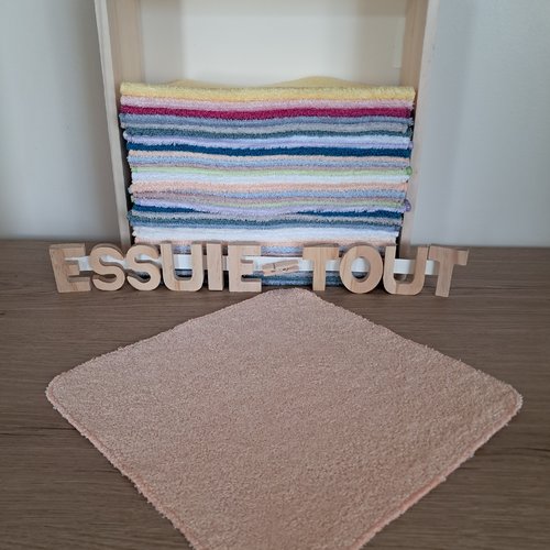 Essuie-tout en tissu micro eponge de bambou - pêche