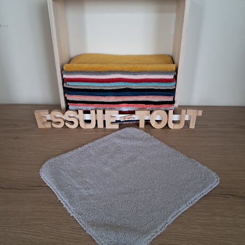 Essuie-tout en tissu micro eponge de bambou douillet - gris clair