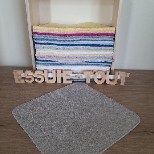 Essuie-tout en tissu micro eponge de bambou - gris clair