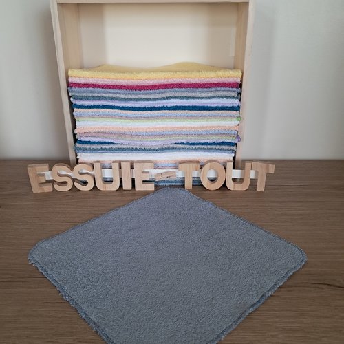 Essuie-tout en tissu micro eponge de bambou - bleu pigeon