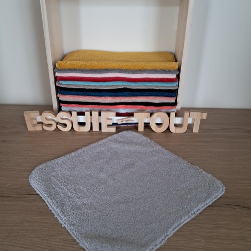 Essuie-tout en tissu micro eponge de bambou douillet - gris clair