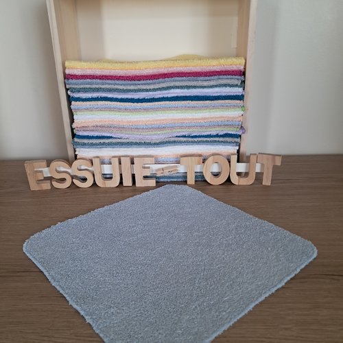 Essuie-tout en tissu micro eponge de bambou  - gris clair
