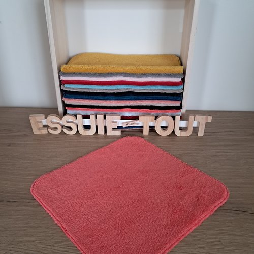 Essuie-tout en tissu micro eponge de bambou douillet - corail