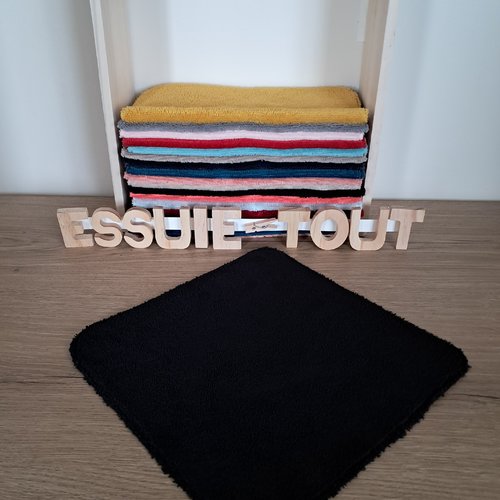 Essuie-tout en tissu micro eponge de bambou douillet -  noir