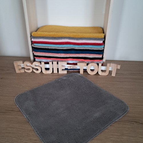 Essuie-tout en tissu micro eponge de bambou douillet - gris foncé
