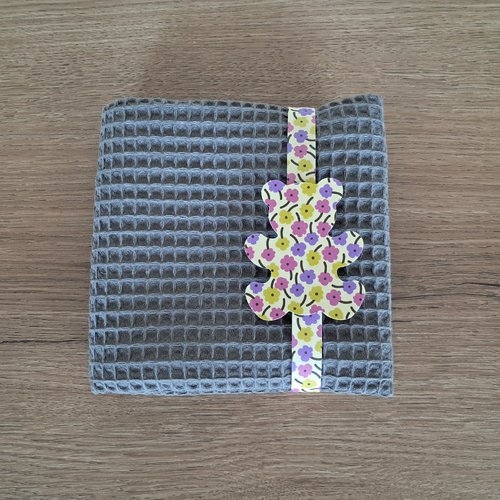 Essuie-mains carré en tissu nid d'abeilles 100 % coton - gris foncé