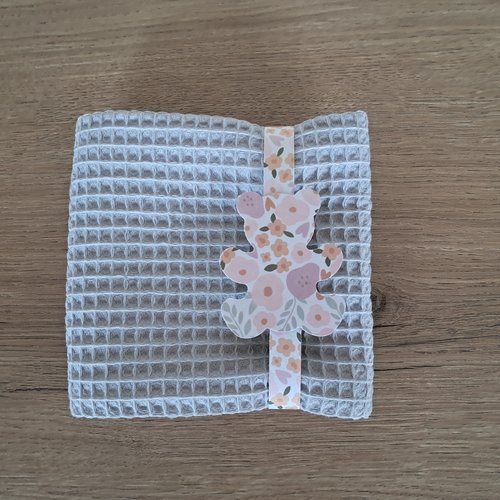 Essuie-mains carré en tissu nid d'abeilles 100 % coton - gris clair