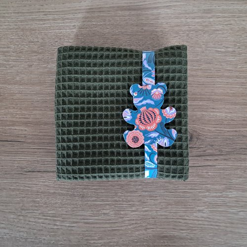 Essuie-mains carré en tissu nid d'abeilles 100 % coton - olive foncé