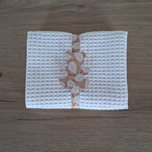 Essuie-mains rectangle en tissu nid d'abeilles 100 % coton - ecru