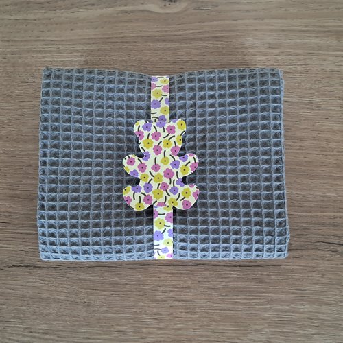 Essuie-mains rectangle en tissu nid d'abeilles 100 % coton - gris foncé