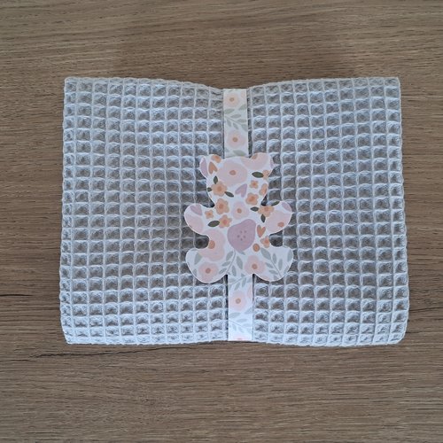 Essuie-mains rectangle en tissu nid d'abeilles 100 % coton - gris clair