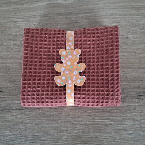 Essuie-mains rectangle en tissu nid d'abeilles 100 % coton - terracotta