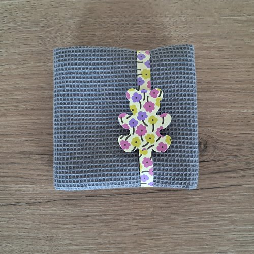 Essuie-mains carré en tissu mini nid d'abeilles 100 % coton - gris foncé