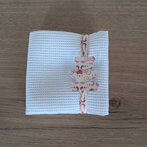 Essuie-mains carré en tissu mini nid d'abeilles 100 % coton - blanc