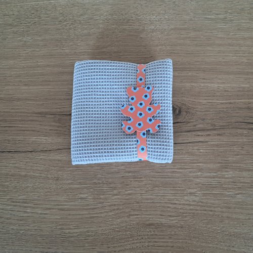 Essuie-mains carré en tissu mini nid d'abeilles 100 % coton - gris clair