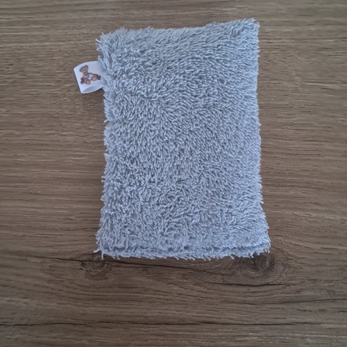 Eponge vaisselle - tissu eponge et mini nid d'abeilles - gris clair/ecru