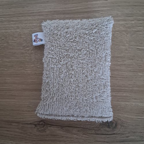 Eponge vaisselle - tissu eponge et mini nid d'abeilles - beige clair/ecru
