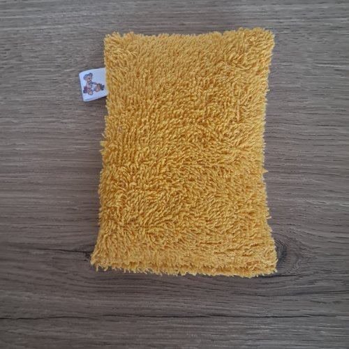 Eponge vaisselle - tissu eponge et mini nid d'abeilles - curry/ecru