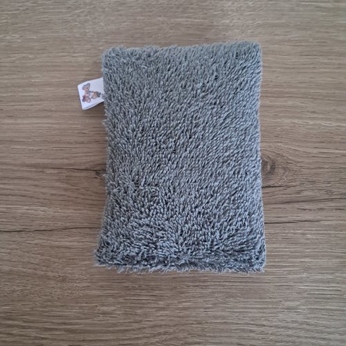 Eponge vaisselle - tissu eponge et mini nid d'abeilles - gris foncé/ecru