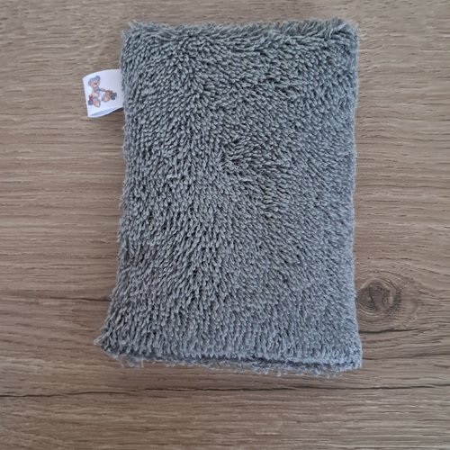 Eponge vaisselle -  tissu eponge et mini nid d'abeilles - gris foncé