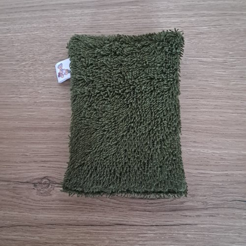 Eponge vaisselle -  tissu eponge et mini nid d'abeilles - olive foncé