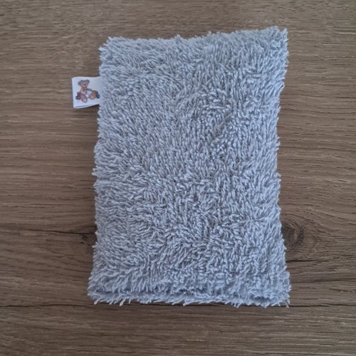 Eponge vaisselle -  tissu eponge et mini nid d'abeilles - gris clair