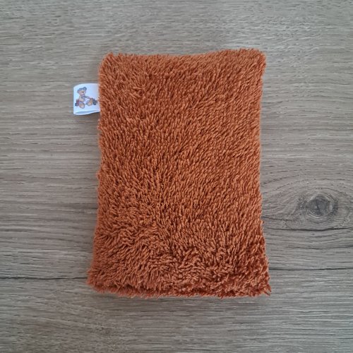 Eponge vaisselle -  tissu eponge et mini nid d'abeilles - terracotta
