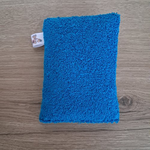 Eponge vaisselle -  tissu micro eponge de bambou et mini nid d'abeilles - turquoise/ecru