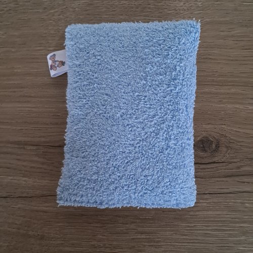 Eponge vaisselle -  tissu micro eponge de bambou et mini nid d'abeilles -  bleu ciel/ecru
