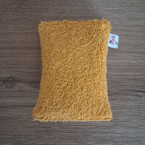 Eponge vaisselle - tissu eponge et mini nid d'abeilles - curry/ecru