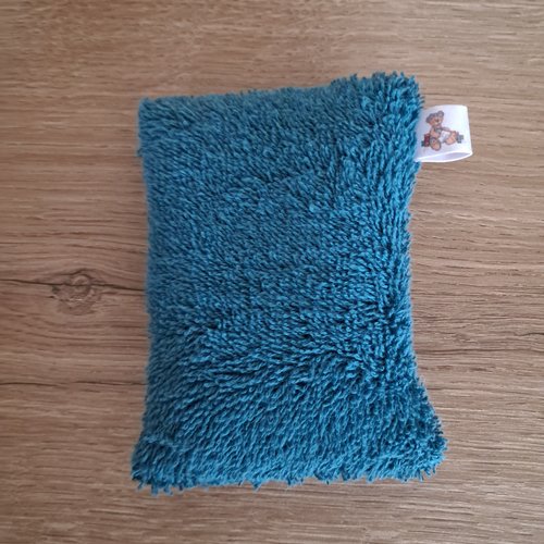 Eponge vaisselle -  tissu eponge et mini nid d'abeilles - pétrole