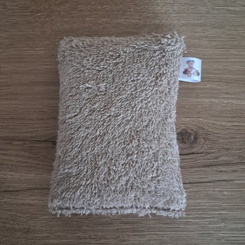 Eponge vaisselle -  tissu eponge et mini nid d'abeilles - beige foncé