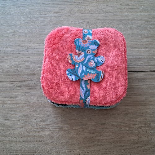Lingettes lavables tissu micro éponge de bambou douillet - multicolore - lot de 15
