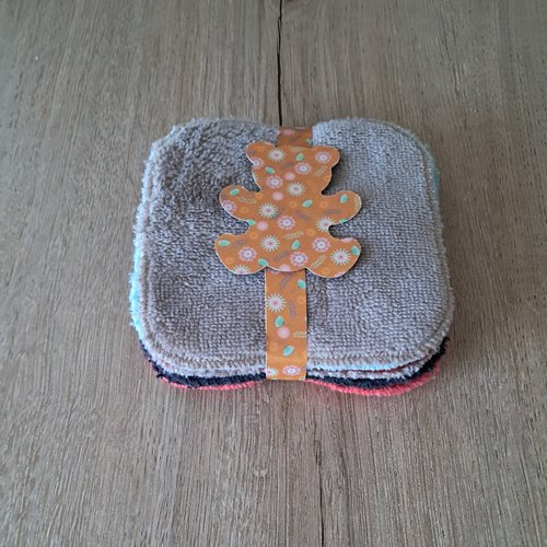 Lingettes lavables tissu micro éponge de bambou douillet - multicolore - lot de 9