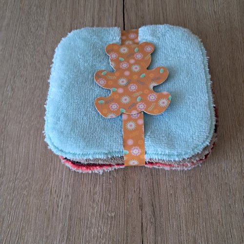 Lingettes lavables tissu micro éponge de bambou douillet - multicolore - lot de 9