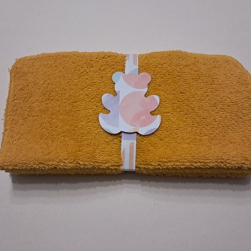 Essuie-tout en tissu eponge - lot de 5 - curry